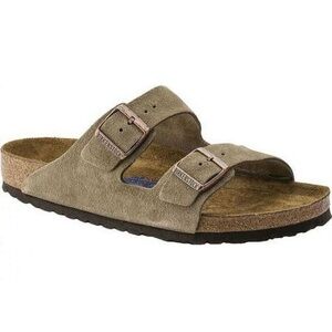 Birkenstock Arizona Taupe Suede Slip On Sandals with Buckles Size 42 W11/M9
